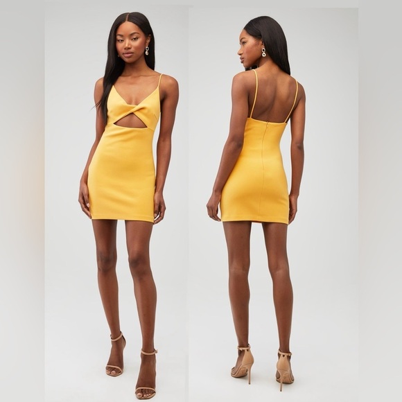 NWT Bec + Bridge Cammi Mini Dress in Marigold Size 6 - Picture 1 of 6